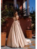 Dusty Pink Satin Wedding Dress With Big Bow